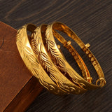 4PCS 24k 65MM Dubai Women Jewerlry Middle East Bangles