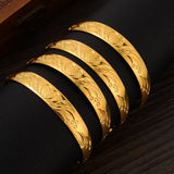 4PCS 24k 65MM Dubai Women Jewerlry Middle East Bangles