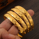 4PCS 24k 65MM Dubai Women Jewerlry Middle East Bangles
