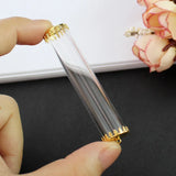 4PCS Glass Tube & Setting Base Vials Pendant Globe Jewelry Findings