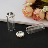 4PCS Glass Tube & Setting Base Vials Pendant Globe Jewelry Findings