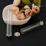4PCS Glass Tube & Setting Base Vials Pendant Globe Jewelry Findings
