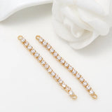 4PCS 30MM 14K Brass Zircon Earrings DIY Jewelry Findings