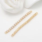4PCS 30MM 14K Brass Zircon Earrings DIY Jewelry Findings