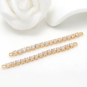 4PCS 30MM 14K Brass Zircon Earrings DIY Jewelry Findings