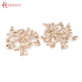 4PCS High Champagne Plated Brass Tree Charms Pendants DIY Jewelry