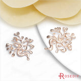 4PCS High Champagne Plated Brass Tree Charms Pendants DIY Jewelry