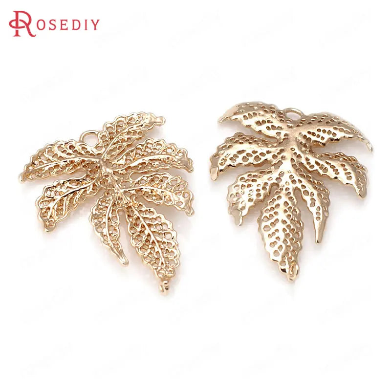 4PCS Maple Tree Leaf Charms Pendants Jewelry Accessories