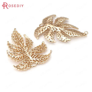 4PCS Maple Tree Leaf Charms Pendants Jewelry Accessories