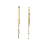 4PCS 53MM 14K Plated Brass Chain Tassel Charms DIY Jewelry Making