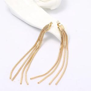 4PCS 6.5CM DIY Earring Accessories Zircon Long Tassel Chain