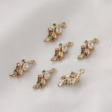 Zircon Flower Necklace Pendant Earrings Charms for Jewelry Making DIY