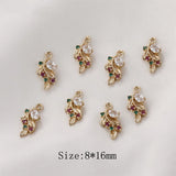 Zircon Flower Necklace Pendant Earrings Charms for Jewelry Making DIY