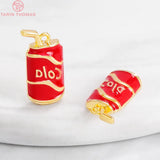 4PCS 8x15MM 24K Brass Oil Cans Charm Pendants DIY Jewelry Findings