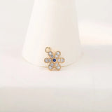 4PCS 9*13MM 14K Brass Zircon Flower Charm Pendants DIY Jewelry Making