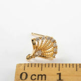 4PCS 9MM 14K Plated Brass Zircon Stud Earrings DIY Jewelry Findings