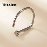 4PCS Titanium PIERC D Shape Nose Ring Nostril Piercing Hoop Septum Rings
