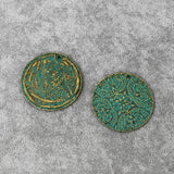 4PCS Antique Bronze Carved Flower Butterfly Charms Pendants 40mm