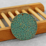 4PCS Antique Bronze Carved Flower Butterfly Charms Pendants 40mm