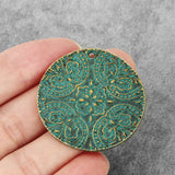 4PCS Antique Bronze Carved Flower Butterfly Charms Pendants 40mm