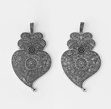 4PCS Antique Large Abstract Carved Flower Owl Heart Shape Charms Pendants