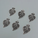 4PCS Antique Filigree Love Viana Heart Charms Pendants for DIY Jewelry