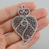 4PCS Antique Filigree Love Viana Heart Charms Pendants for DIY Jewelry