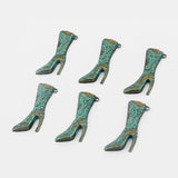 4PCS Antique Large High Heel Boots Charms Pendant DIY Necklace Jewelry 55.5*30mm
