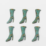 4PCS Antique Large High Heel Boots Charms Pendant DIY Necklace Jewelry 55.5*30mm
