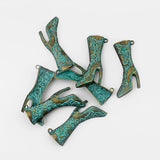 4PCS Antique Large High Heel Boots Charms Pendant DIY Necklace Jewelry 55.5*30mm