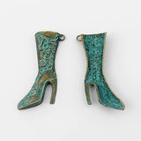 4PCS Antique Large High Heel Boots Charms Pendant DIY Necklace Jewelry 55.5*30mm
