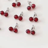 4PCS Cherry Pendant Jewelry Findings Fruits Charms DIY Hand Brass 14k