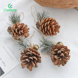 4PCS Christmas Pine Cones Pendants Xmas Tree Decor DIY Ornaments