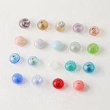 4PCS Circular Glass Bead Charms for Jewelry Making Bracelet Necklace DIY
