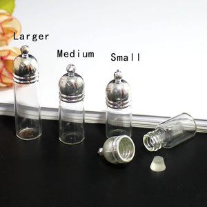 4PCS Clear Glass Bottle Pendant Perfume Small Bottle Pendants