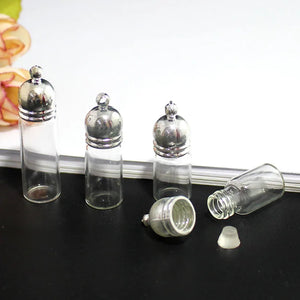 4PCS Clear Glass Bottle Pendant Perfume Small Bottle Pendants