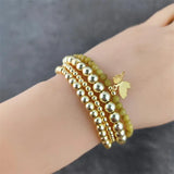 Colorful Shell Bead Bracelet Golden Stone Couples Jewelry