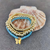 Colorful Shell Bead Bracelet Golden Stone Couples Jewelry
