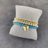 Colorful Shell Bead Bracelet Golden Stone Couples Jewelry