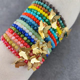Colorful Shell Bead Bracelet Golden Stone Couples Jewelry
