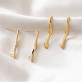 4PCS Long Ear Studs 14K Plated DIY Earrings Supplies for Jewelry Making