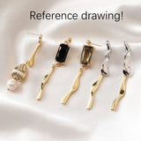 4PCS Long Ear Studs 14K Plated DIY Earrings Supplies for Jewelry Making