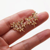 4PCS Flowers Leaves Ear Studs Jewelry Findings 14k Plated 18*20mm
