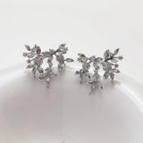 4PCS Flowers Leaves Ear Studs Jewelry Findings 14k Plated 18*20mm