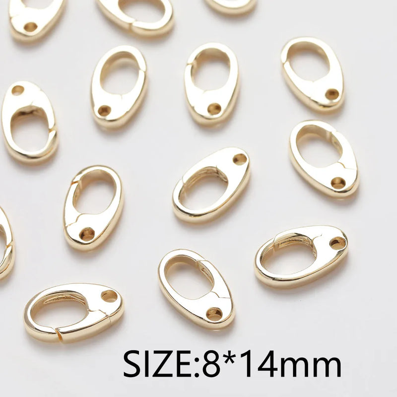 4PCS Dainty Lobster Clasps Link Buckle for Jewelry Making DIY 14K Plated