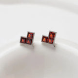 4PCS Zircon Heart Ear Studs Earrings Jewelry Making DIY Accessories