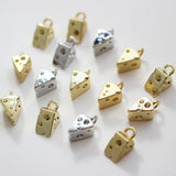 4PCS 14K Real Plated Brass Cheese Pendant for Jewelry Making