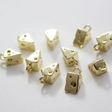 4PCS 14K Real Plated Brass Cheese Pendant for Jewelry Making
