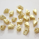 4PCS 14K Real Plated Brass Cheese Pendant for Jewelry Making