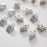 4PCS 14K Real Plated Brass Cheese Pendant for Jewelry Making